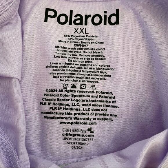 Polaroid ~ Lavender Sunflower Tshirt ~ rounded hem ~ size XXL - Picture 5 of 5